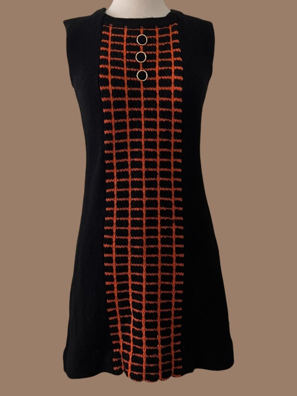 Vintage 60s Mini Mod Knit Dress Size Small ?